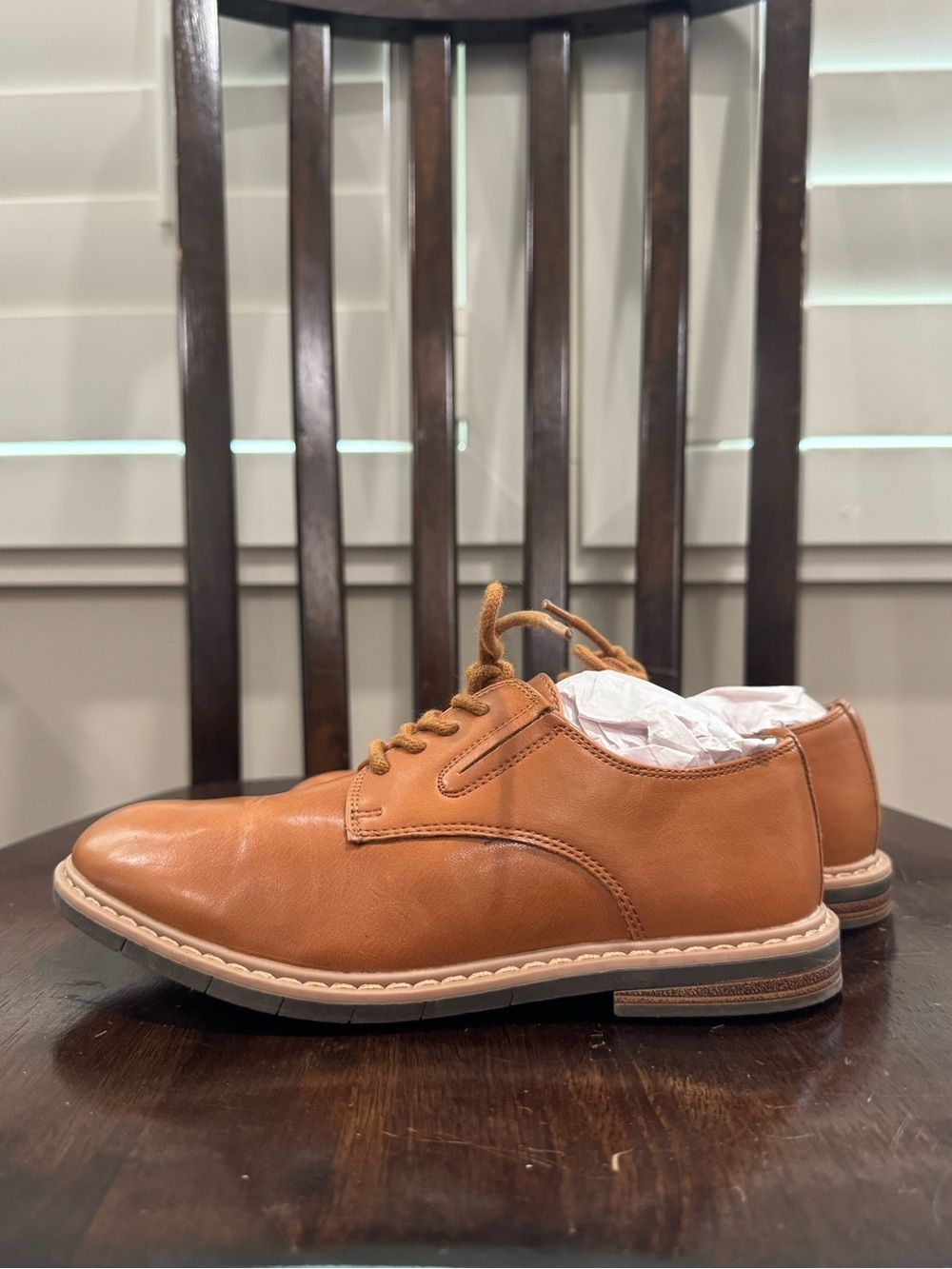 Kenneth Cole Boy’s Tan Leather Derby Shoes